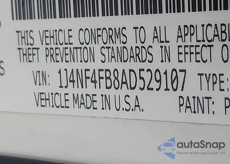 2010 Jeep Compass Sport z USA, uszkodzony, nr VIN 1J4NF4FB8AD529107